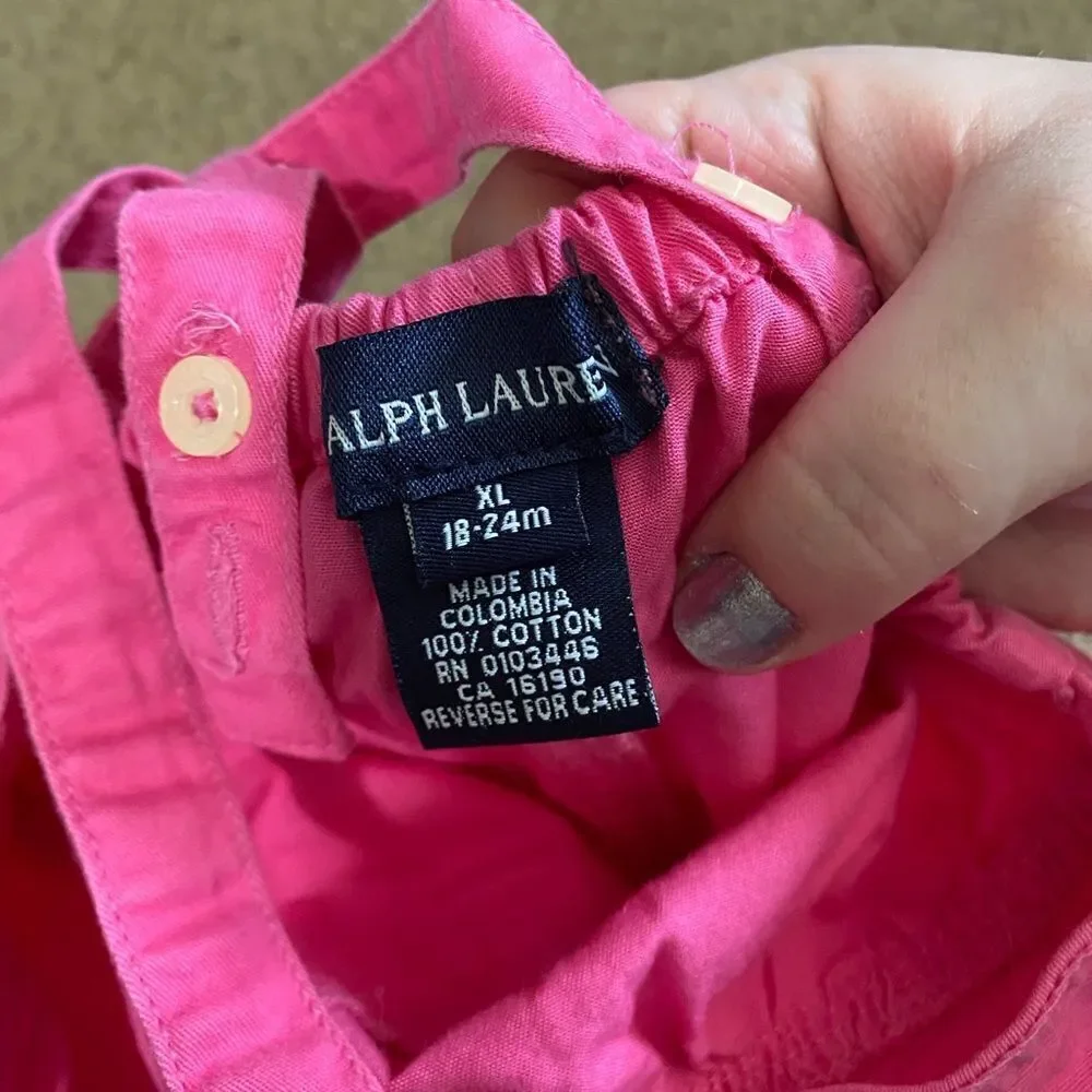 Infant Girls Ralph Lauren Pink Romper Outfit